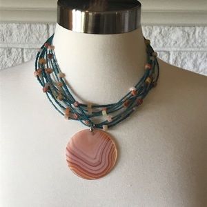 Original stone and glass necklace